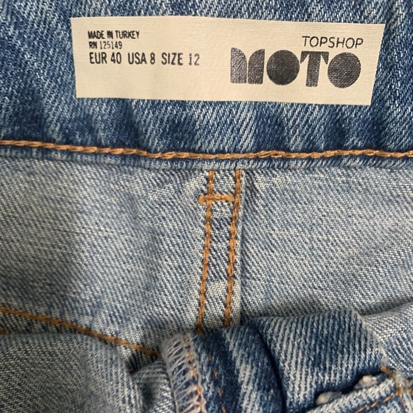 TOP Shop Denim Distress Skirt sz 12-A290 - Picture 8 of 9